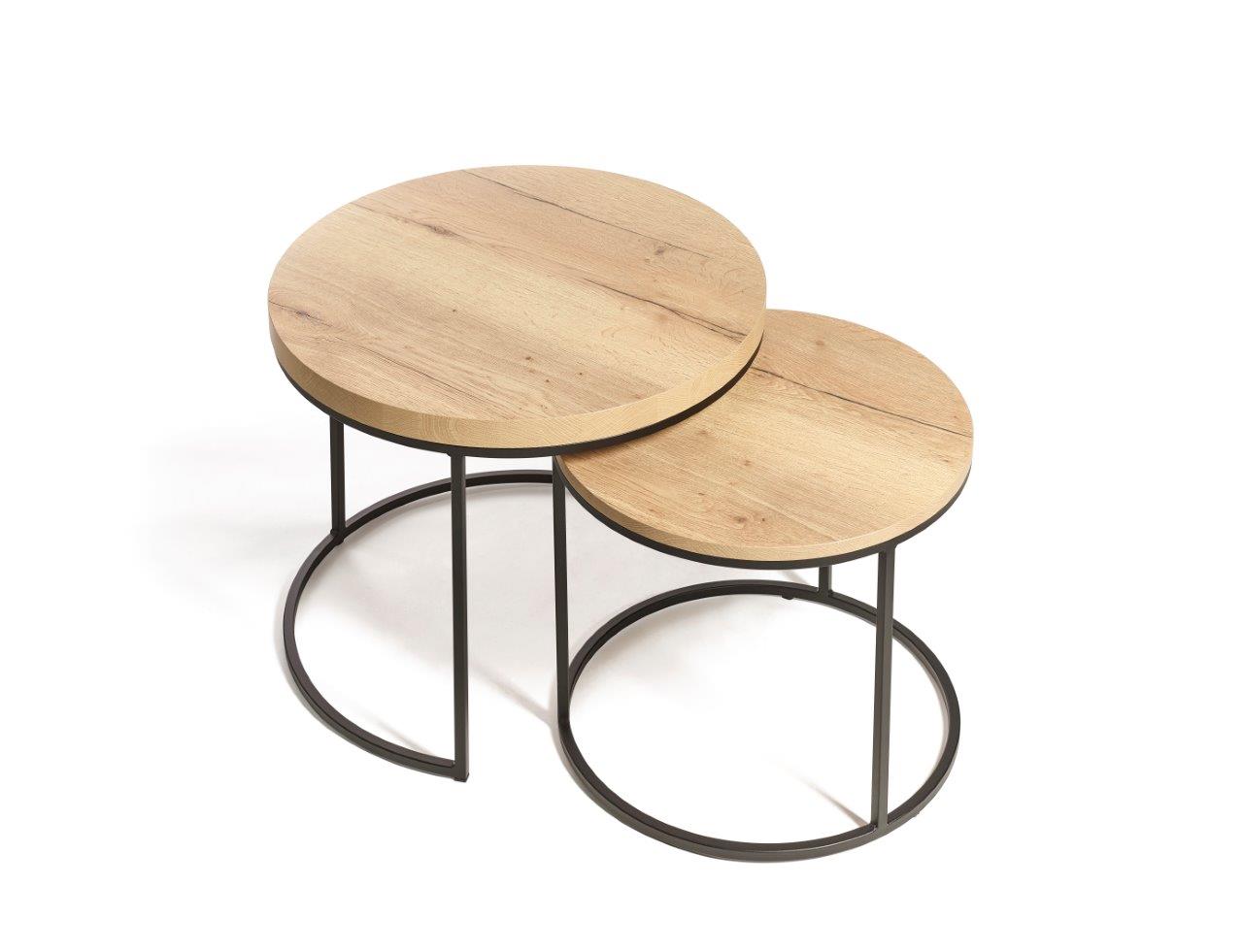 Paire de petites tables Odile finition bois naturel